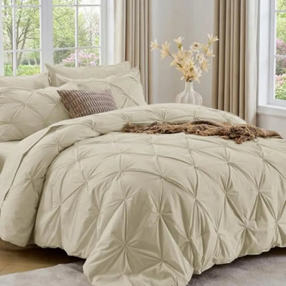 Elegant Pintuck Queen Comforter Set – 7-Piece