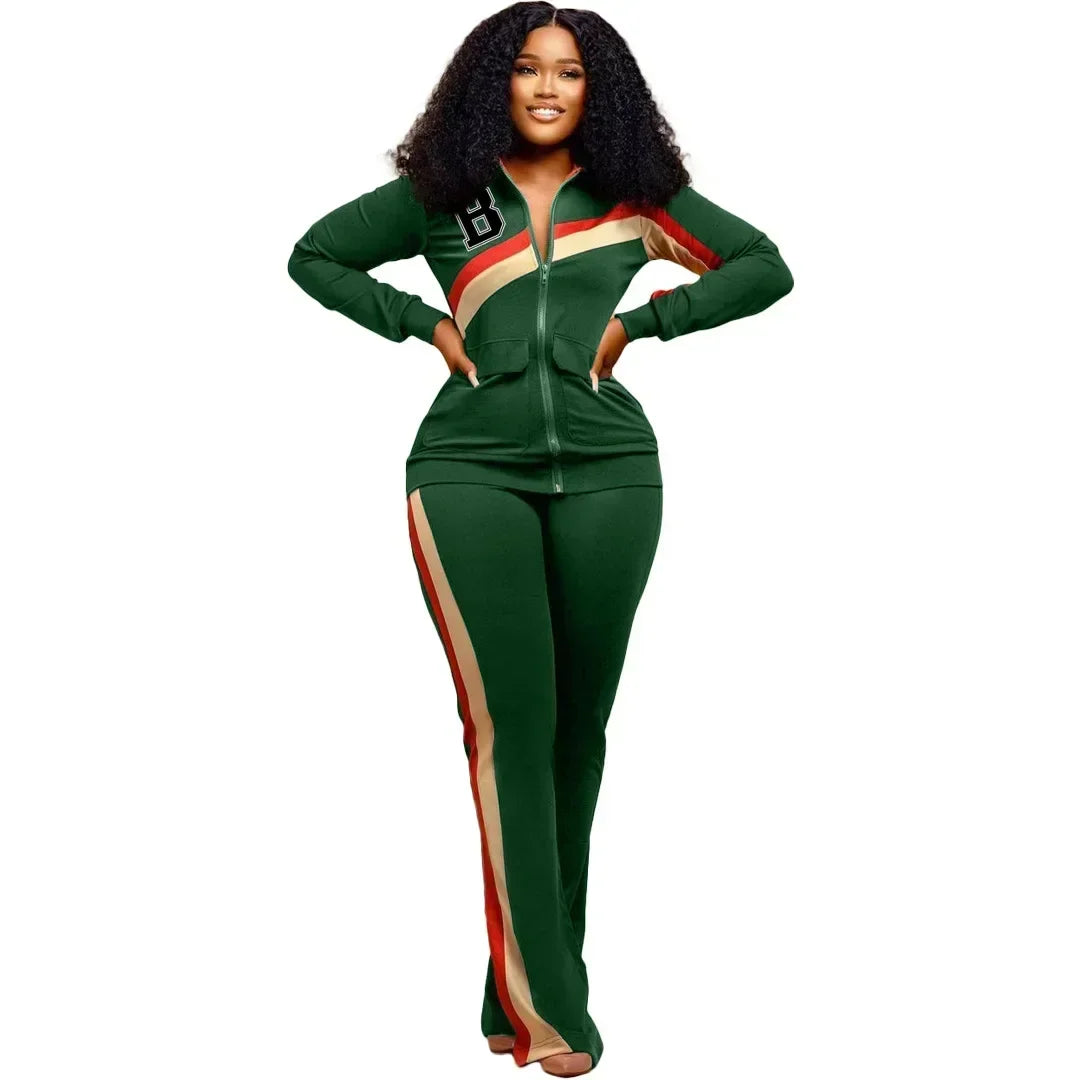 Tracksuit Women Pants Set Two Piece Set Autumn Winter Zipper Jacket Tops Suits Jogging Vintage Patchwork Outfits Y2k Streetwear