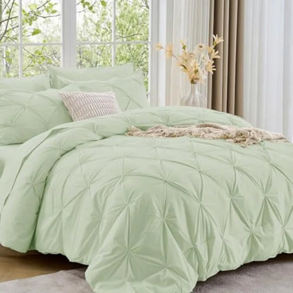 Elegant Pintuck Queen Comforter Set – 7-Piece