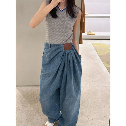 Jeans Women Loose Style Large Size Fashion Street Style Casual Euro-America Style Girls Jeans