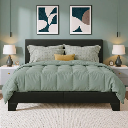 Upholstered Platform Bed with Adjustable Headboard, Modern Design, Noise-Free, No Box Spring Needed, Full/Queen/King
