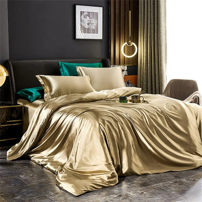 Luxury Duvet Bedding Set in Mulberry Satin – Soft, Breathable, Multiple Sizes & Colors