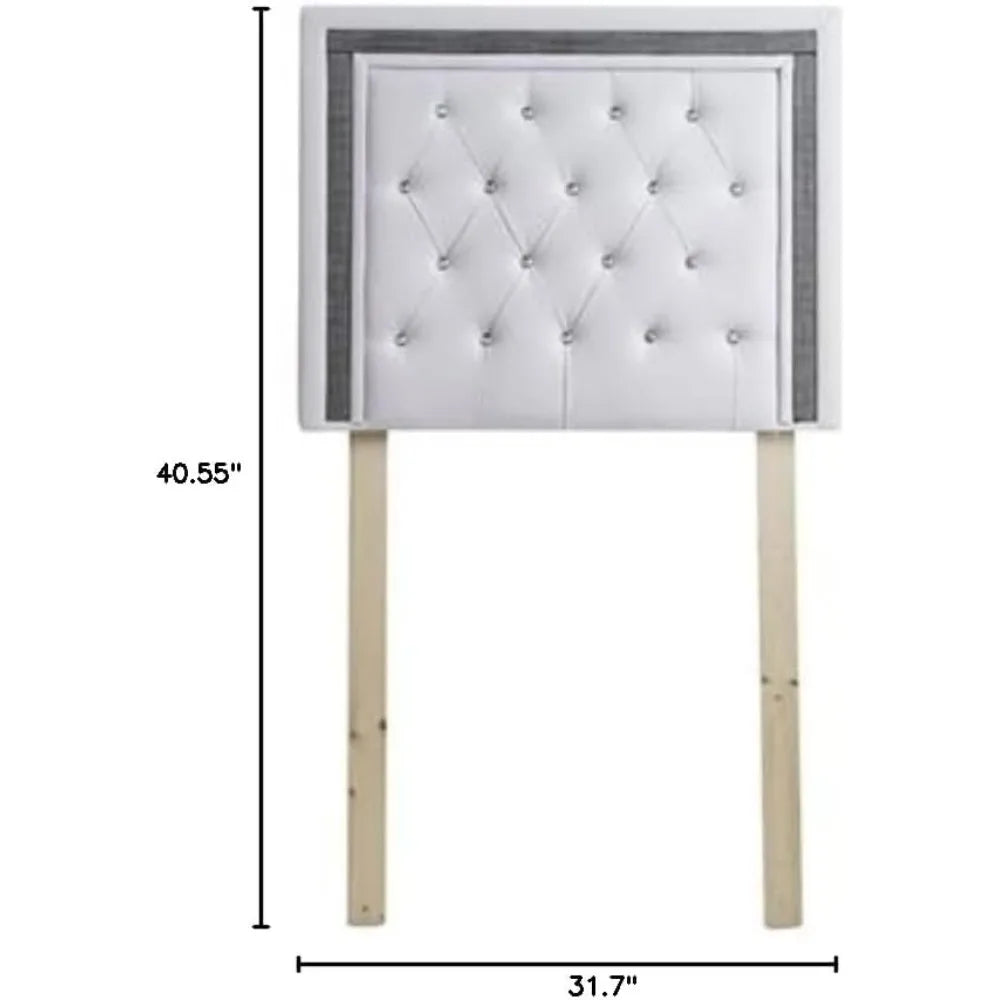 Adjustable Twin XL Headboard With Black Crystal Border - Modern Design, Easy Assembly, Padded Comfort