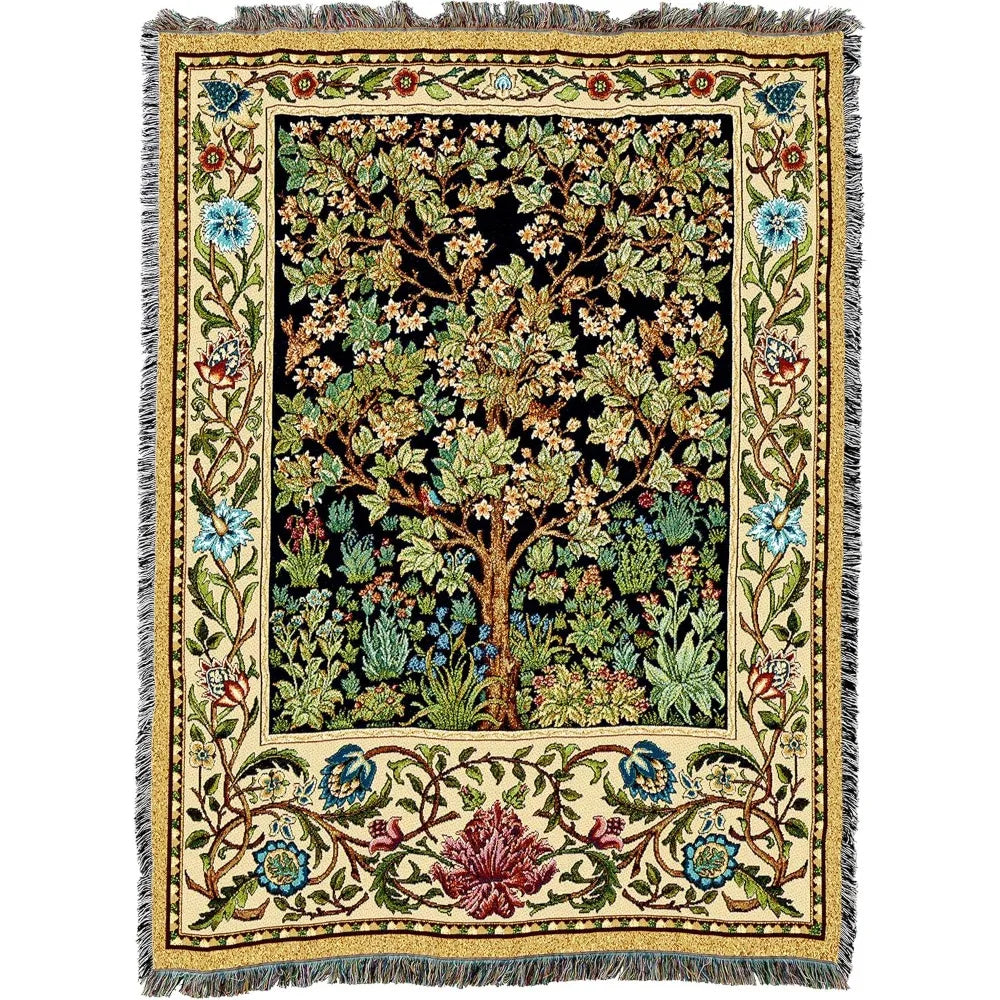 Tree of Life Woven Cotton Throw Blanket, 72" x 54"