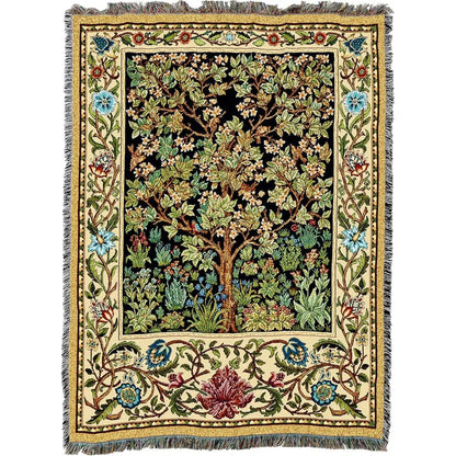 Tree of Life Woven Cotton Throw Blanket, 72" x 54"
