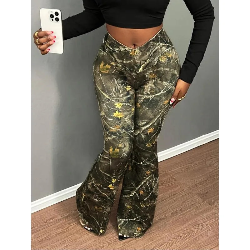 Plus Size Women's Summer Thin Casual Straight Pants High Waist Elastic Waist Printed Pants Bohemian Trousers