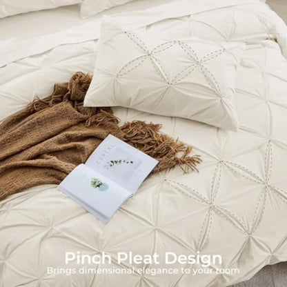 Elegant Pintuck Queen Comforter Set – 7-Piece
