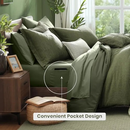 Olive Atelier Bed Ensemble – 7-Piece Reversible Luxury