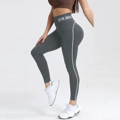 Seamless High Gym Waist Women Yoga Pants Color Contrast Sports Legging Hip Lift Gym Fitness Tights Quick Dry Workout Pants