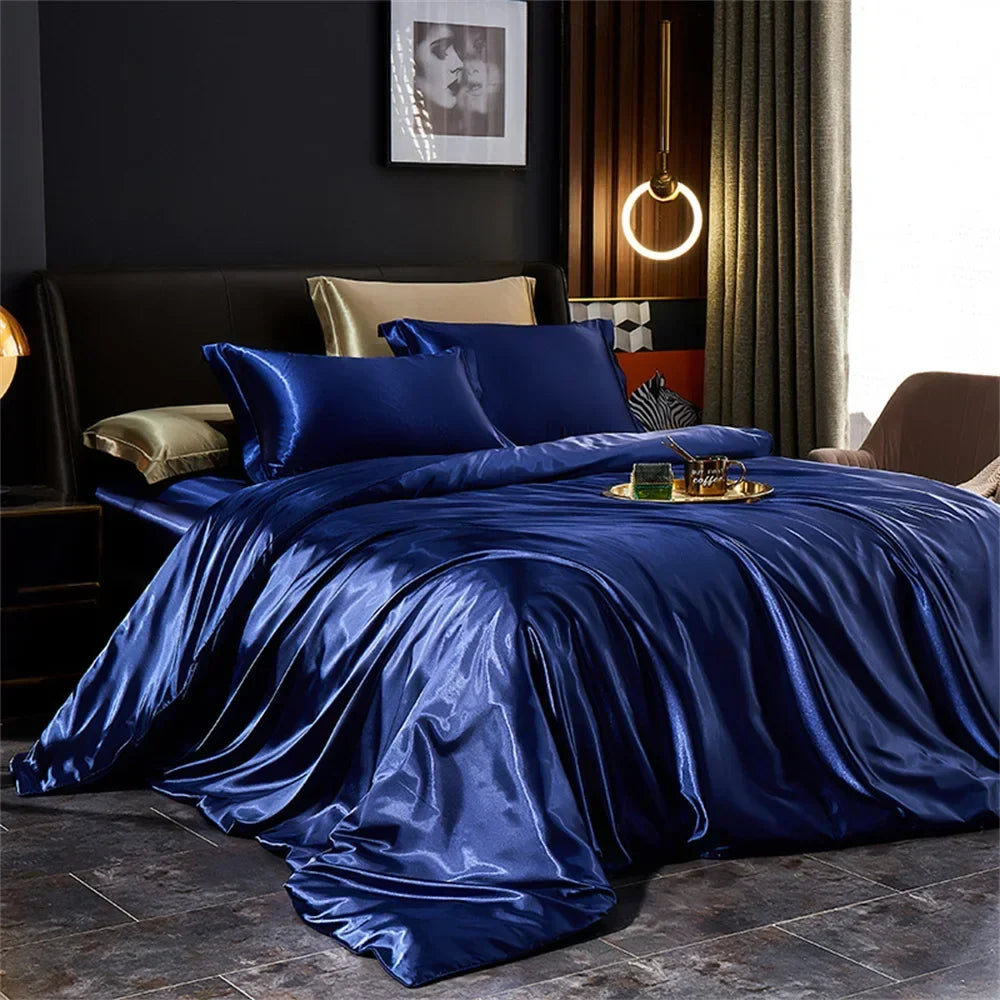Luxury Duvet Bedding Set in Mulberry Satin – Soft, Breathable, Multiple Sizes & Colors