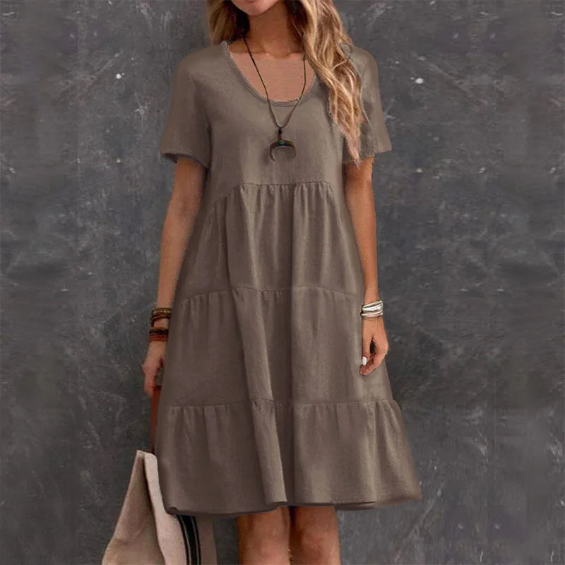 Summer New Women's Casual Dresses  Women Elegant Vestidos Midi  Kadın Elbisesi Yazlık Платье Летнее Женское Robe