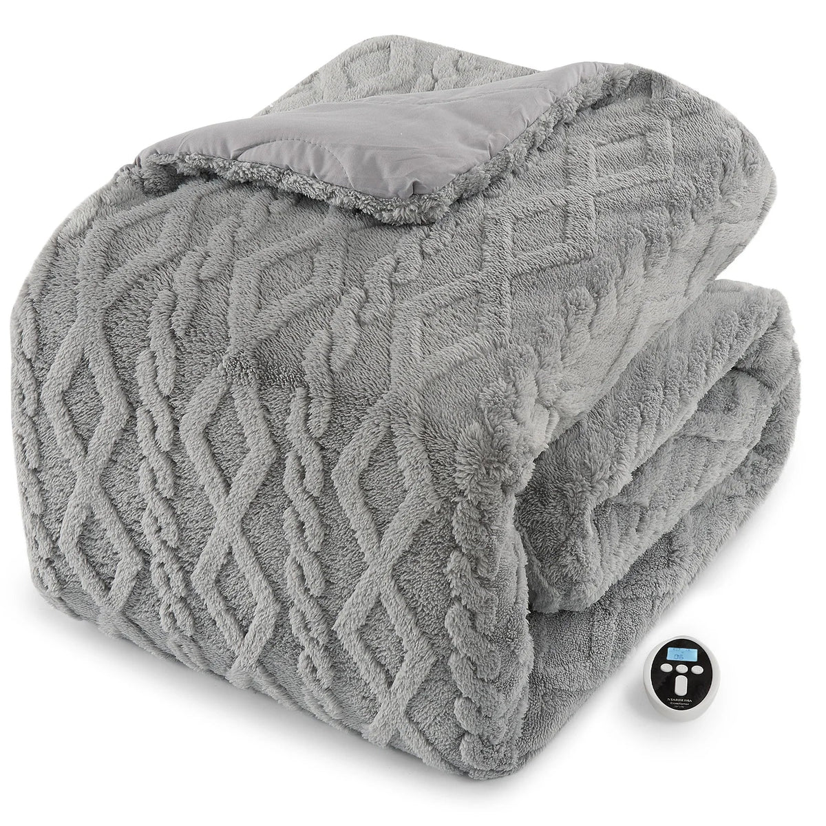 Queen 90x90 Heated Comforter with Dual-Zone Wireless Control, 6 Heat Levels & LCD Timer