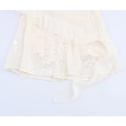 MUJER 2025 Sequin Mini Dress Woman Sexy Slip Party Dresses for Women Summer Backless Women's Dress Straps Beach Short Dresses