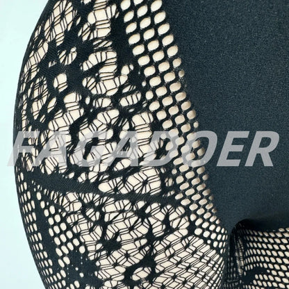 FAGADOER Summer New Sexy Quality Lace Bodycon Jumpsuit Women Hollow Out See Through Backless Romper Female Streetwear Overalls