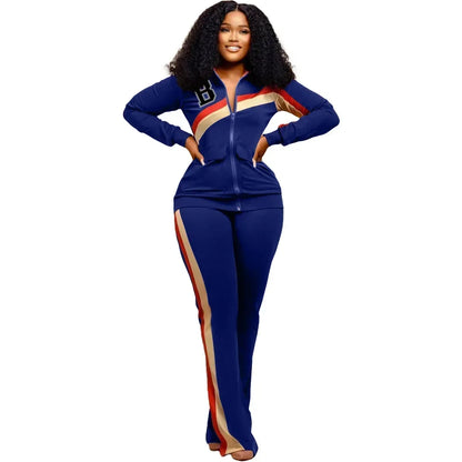 Tracksuit Women Pants Set Two Piece Set Autumn Winter Zipper Jacket Tops Suits Jogging Vintage Patchwork Outfits Y2k Streetwear