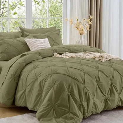 Elegant Pintuck Queen Comforter Set – 7-Piece