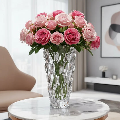 Luxury Crystal Vase With Footed Design - Elegant Tabletop Decor in 13 Stunning Variants