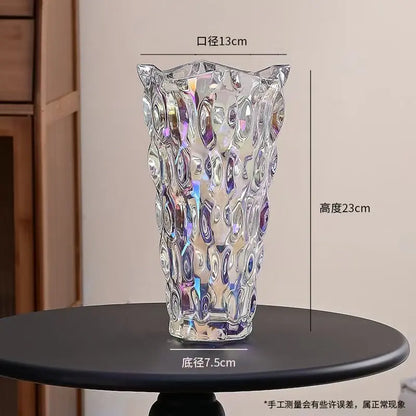 Luxury Crystal Vase With Footed Design - Elegant Tabletop Decor in 13 Stunning Variants