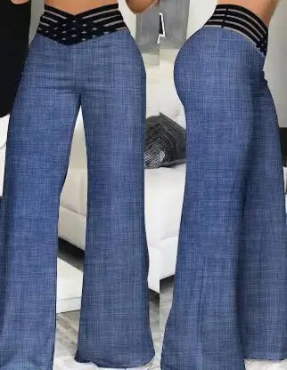 2025 Summer Women Flared Pants High Waist Casual Slimming Wide Leg Pants Elegant Office Solid Long Trousers 2025 Female Clothing