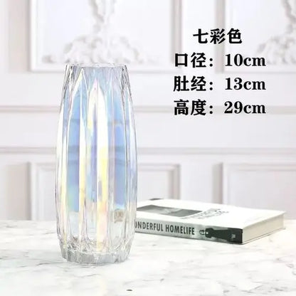 Glass Flower Vase Set - 3 Colors: Smoke Grey, Wine Red, Sky Blue - Northern European Design