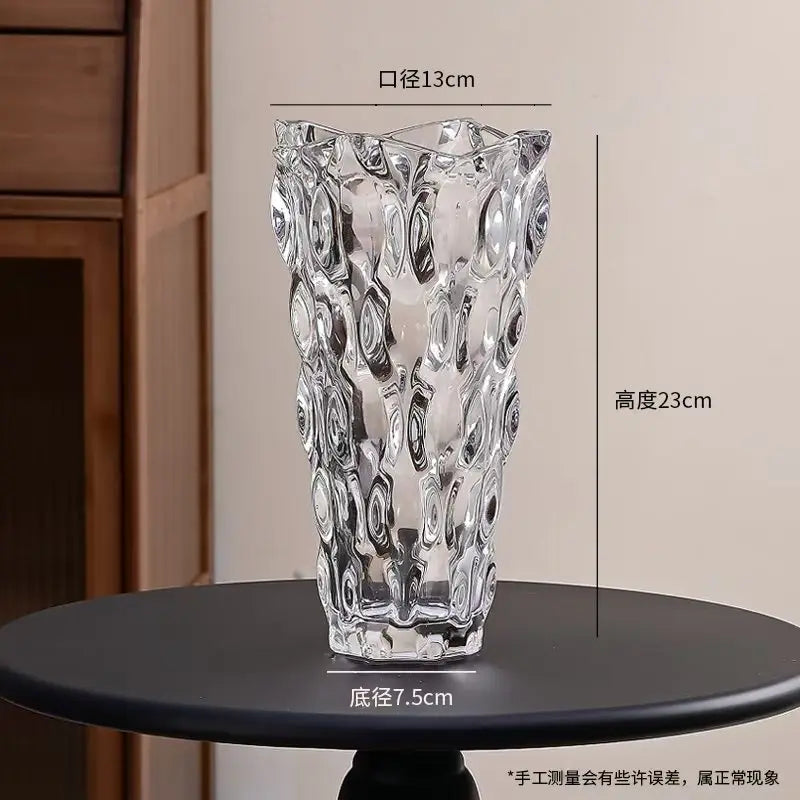 Luxury Crystal Vase With Footed Design - Elegant Tabletop Decor in 13 Stunning Variants