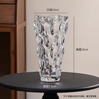 Luxury Crystal Vase With Footed Design - Elegant Tabletop Decor in 13 Stunning Variants