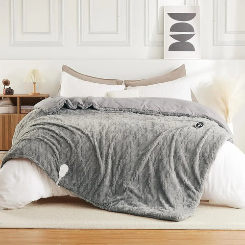 Queen 90x90 Heated Comforter with Dual-Zone Wireless Control, 6 Heat Levels & LCD Timer