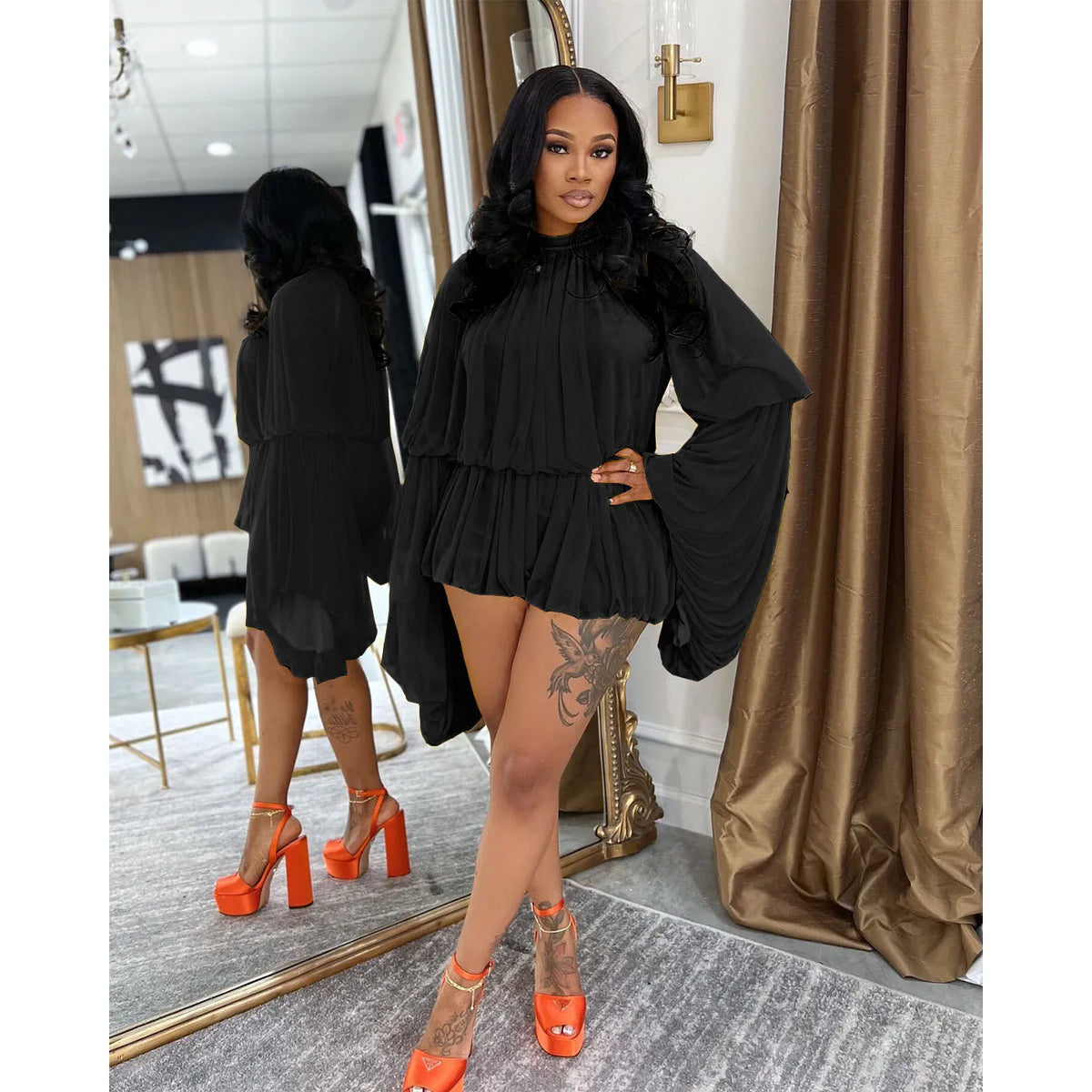 Chiffon Pleated Tops Sexy 2 Piece Pant Set Outfits Women Elegant Ladies Office Luxury Outfits Summer Two Piece Set Pant Shorts