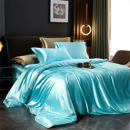 Luxury Duvet Bedding Set in Mulberry Satin – Soft, Breathable, Multiple Sizes & Colors