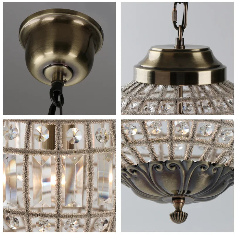 Vintage Crystal Chandelier - Luxurious Retro Orb Design with Exquisite Glass Crystals