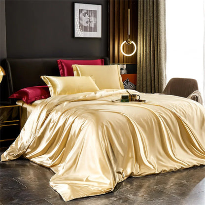 Luxury Duvet Bedding Set in Mulberry Satin – Soft, Breathable, Multiple Sizes & Colors