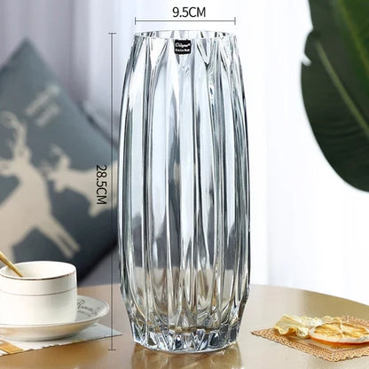 Glass Flower Vase Set - 3 Colors: Smoke Grey, Wine Red, Sky Blue - Northern European Design
