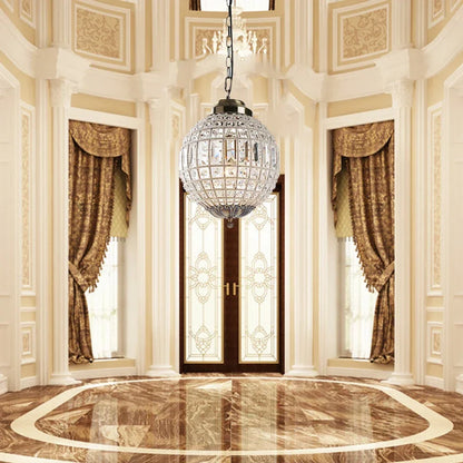 Vintage Crystal Chandelier - Luxurious Retro Orb Design with Exquisite Glass Crystals