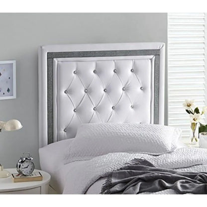 Adjustable Twin XL Headboard With Black Crystal Border - Modern Design, Easy Assembly, Padded Comfort