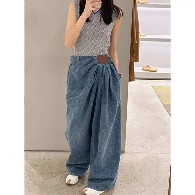 Jeans Women Loose Style Large Size Fashion Street Style Casual Euro-America Style Girls Jeans