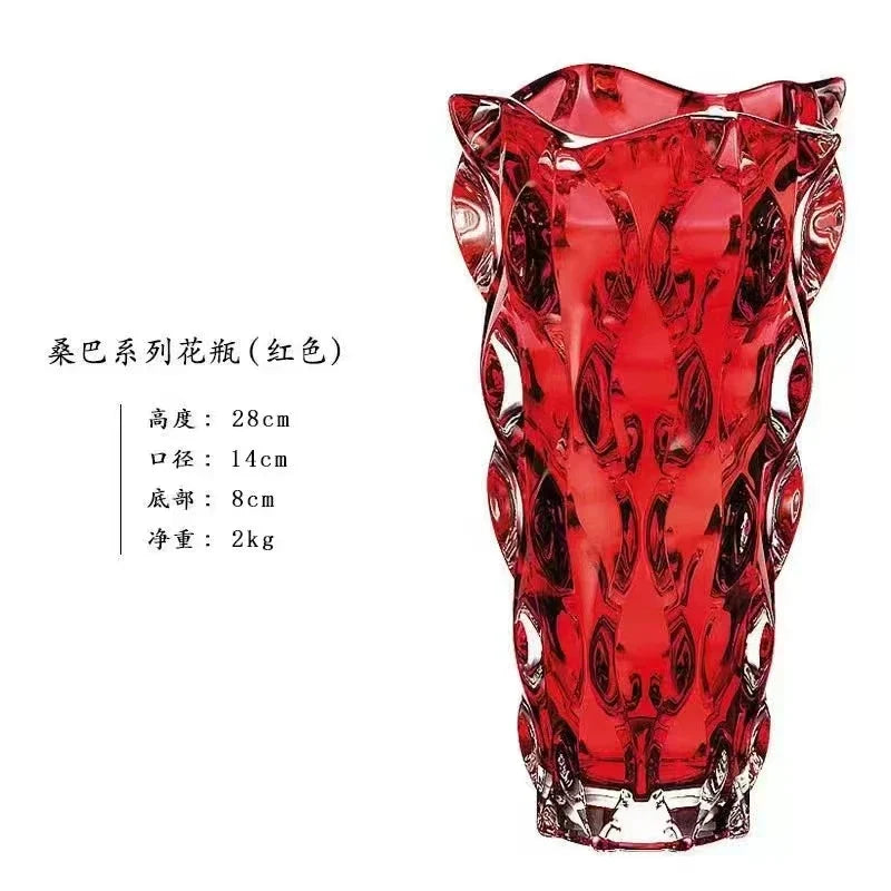 Luxury Crystal Vase With Footed Design - Elegant Tabletop Decor in 13 Stunning Variants