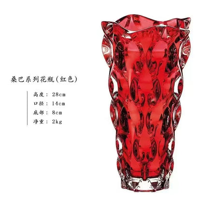 Luxury Crystal Vase With Footed Design - Elegant Tabletop Decor in 13 Stunning Variants