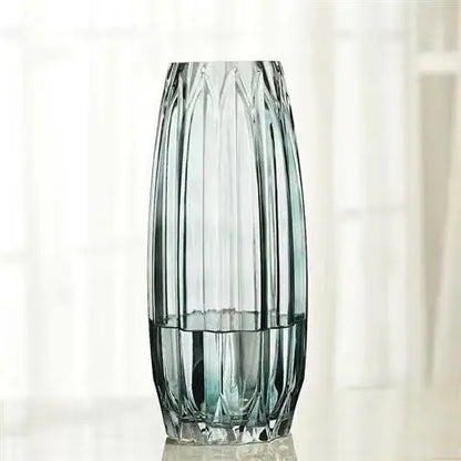 Glass Flower Vase Set - 3 Colors: Smoke Grey, Wine Red, Sky Blue - Northern European Design