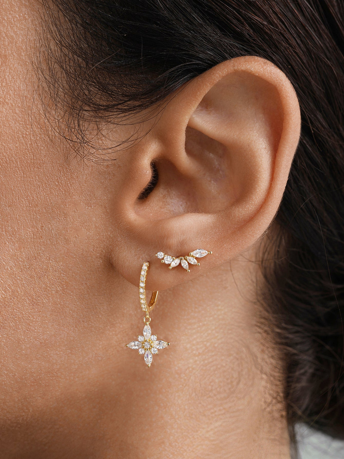 KOSINER 925 Sterling Silver Multi-Style Butterfly Flower Earring Set