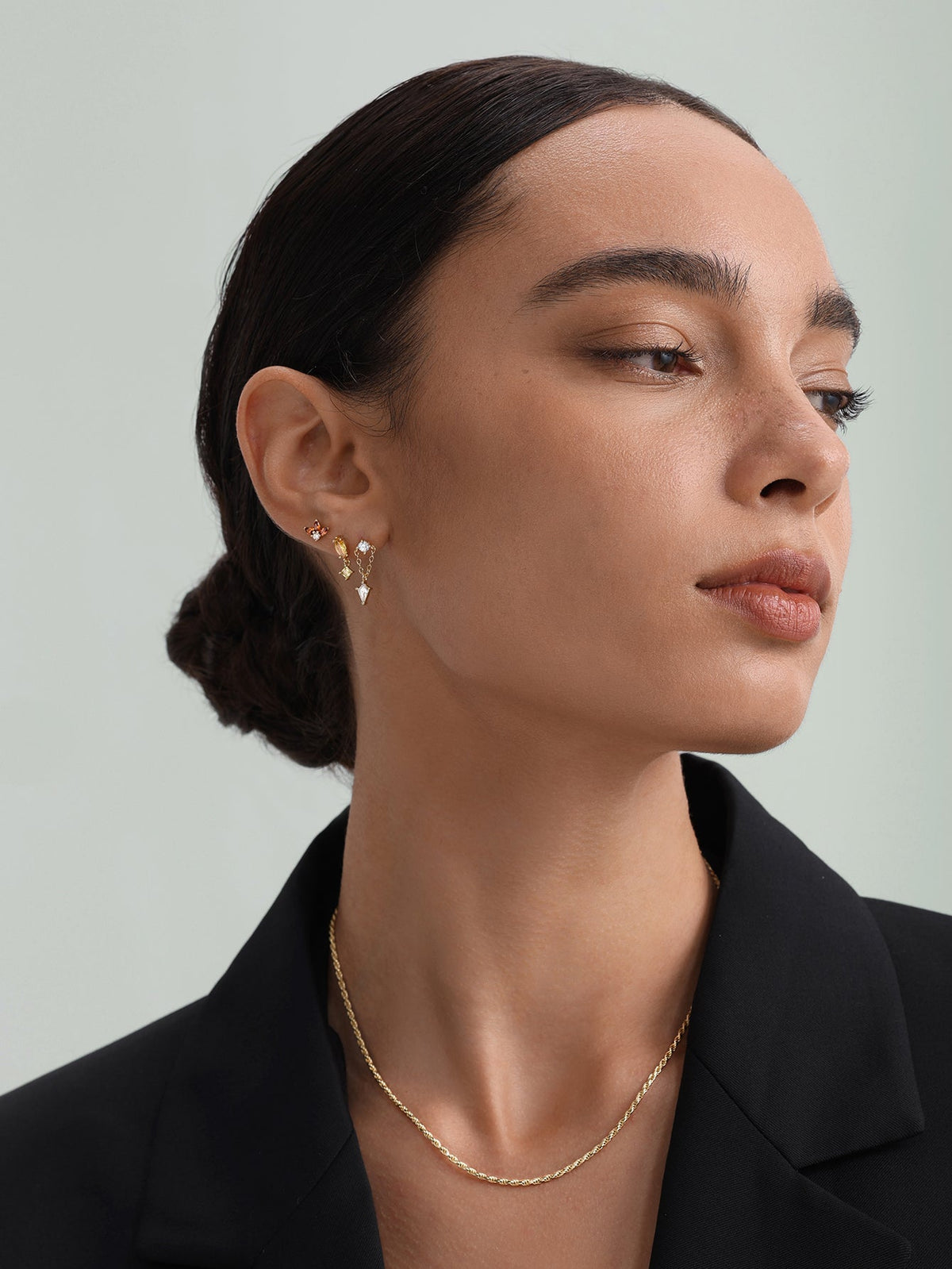 KOSINER 925 Sterling Silver Elegant Crystal Pendant Set