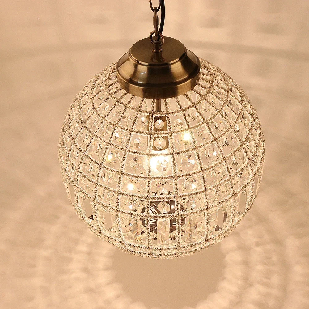 Vintage Crystal Chandelier - Luxurious Retro Orb Design with Exquisite Glass Crystals