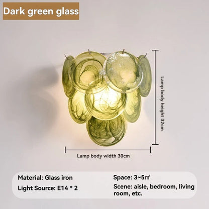 Elegant Murano Glass Wall Lamp - Handmade French Style Dimmable LED with Colorful Design