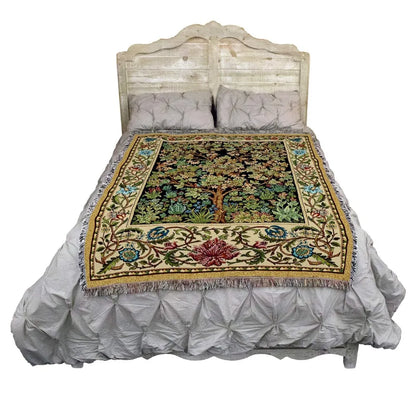 Tree of Life Woven Cotton Throw Blanket, 72" x 54"