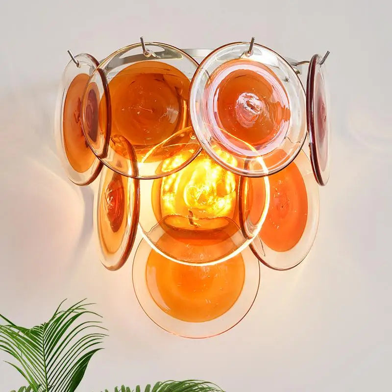 Elegant Murano Glass Wall Lamp - Handmade French Style Dimmable LED with Colorful Design