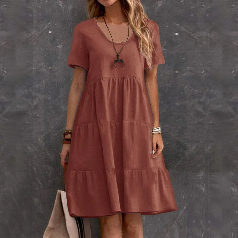 Summer New Women's Casual Dresses  Women Elegant Vestidos Midi  Kadın Elbisesi Yazlık Платье Летнее Женское Robe