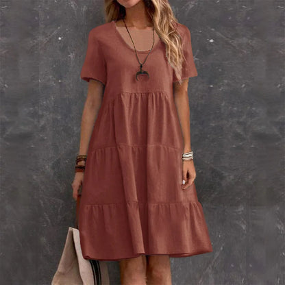 Summer New Women's Casual Dresses  Women Elegant Vestidos Midi  Kadın Elbisesi Yazlık Платье Летнее Женское Robe