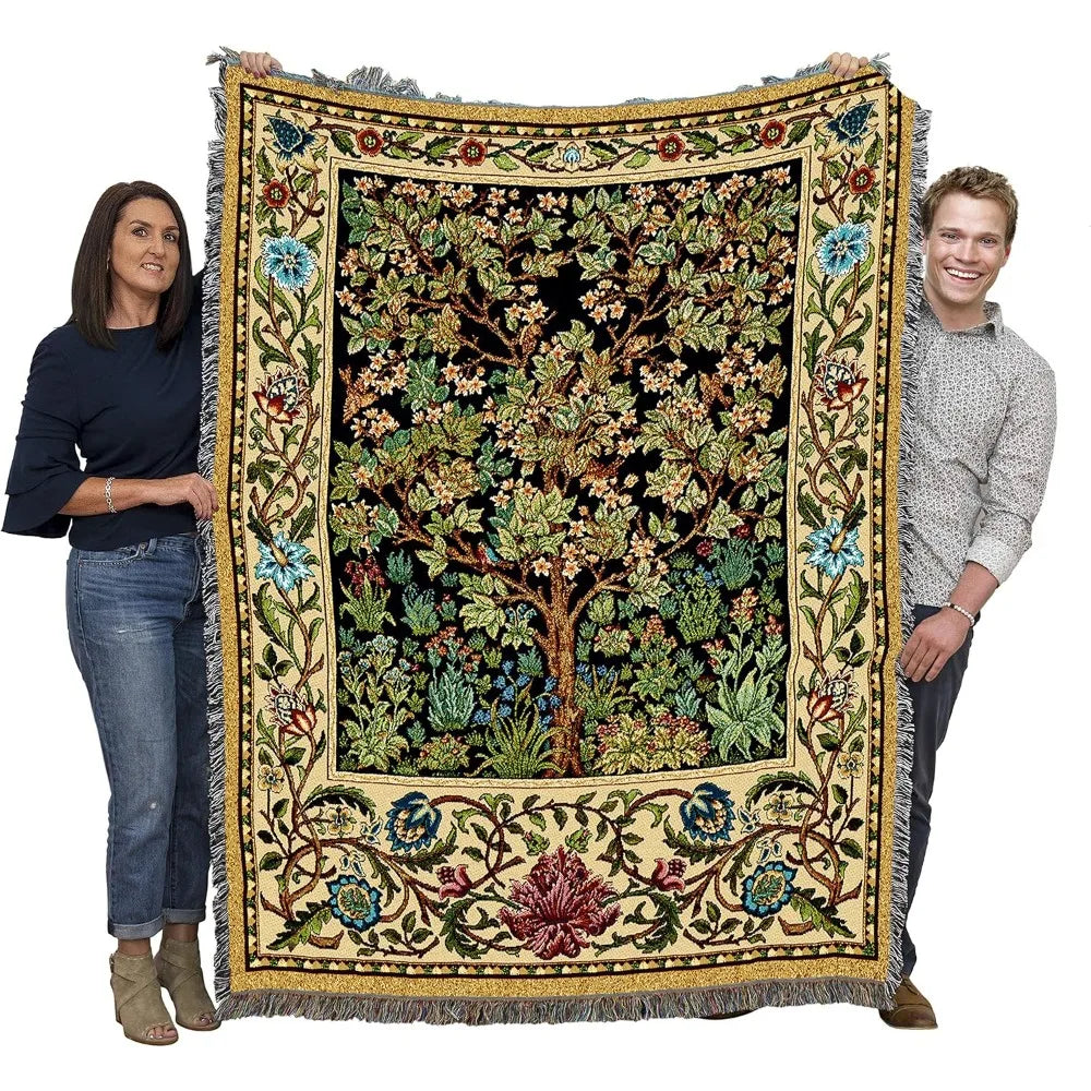Tree of Life Woven Cotton Throw Blanket, 72" x 54"
