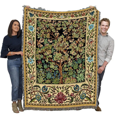 Tree of Life Woven Cotton Throw Blanket, 72" x 54"