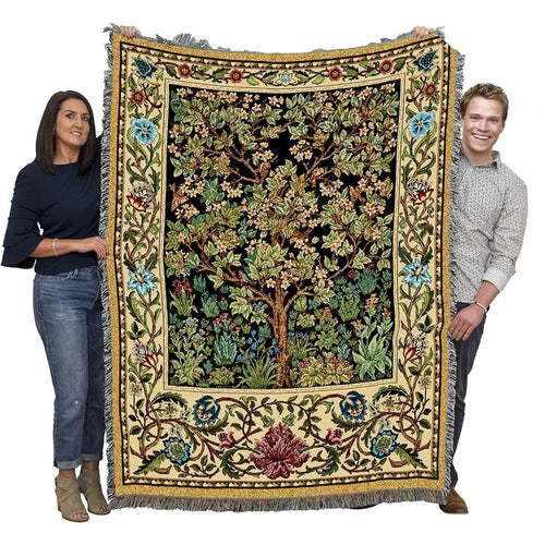 Tree of Life Woven Cotton Throw Blanket, 72" x 54"