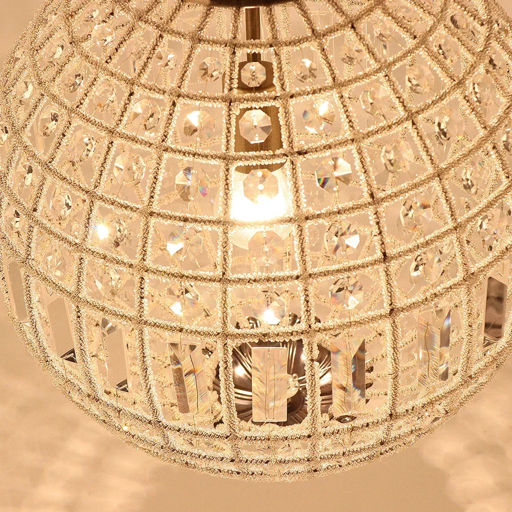 Vintage Crystal Chandelier - Luxurious Retro Orb Design with Exquisite Glass Crystals
